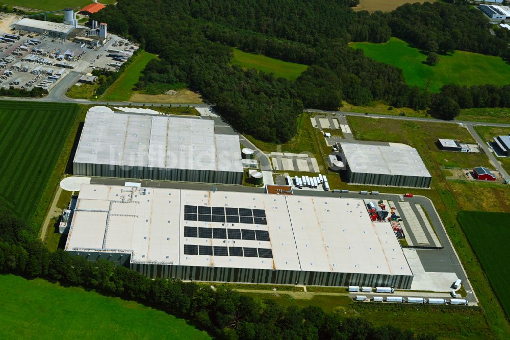 Luftaufnahme Meitze - Gebäudekomplex und Logistikzentrum auf dem Gelände Lekkerland Logistikzentrum in Meitze im Bundesland Niedersachsen, Deutschland