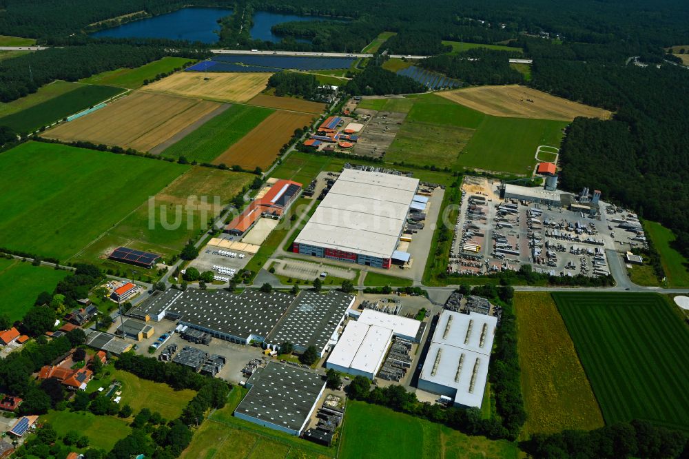 Luftbild Meitze - Gebäudekomplex und Logistikzentrum auf dem Gelände Lekkerland Logistikzentrum in Meitze im Bundesland Niedersachsen, Deutschland