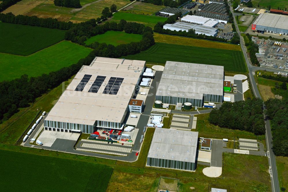 Luftbild Meitze - Gebäudekomplex und Logistikzentrum auf dem Gelände Lekkerland Logistikzentrum in Meitze im Bundesland Niedersachsen, Deutschland