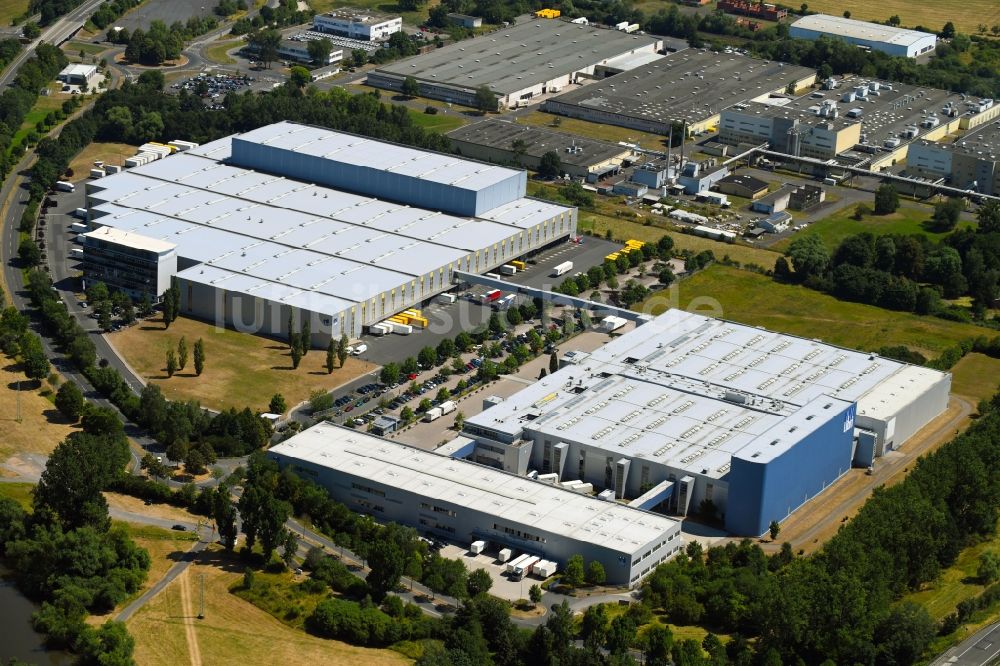 Bad Hersfeld aus der Vogelperspektive: Gebäudekomplex und Logistikzentrum auf dem Gelände der Libri GmbH in Bad Hersfeld im Bundesland Hessen, Deutschland