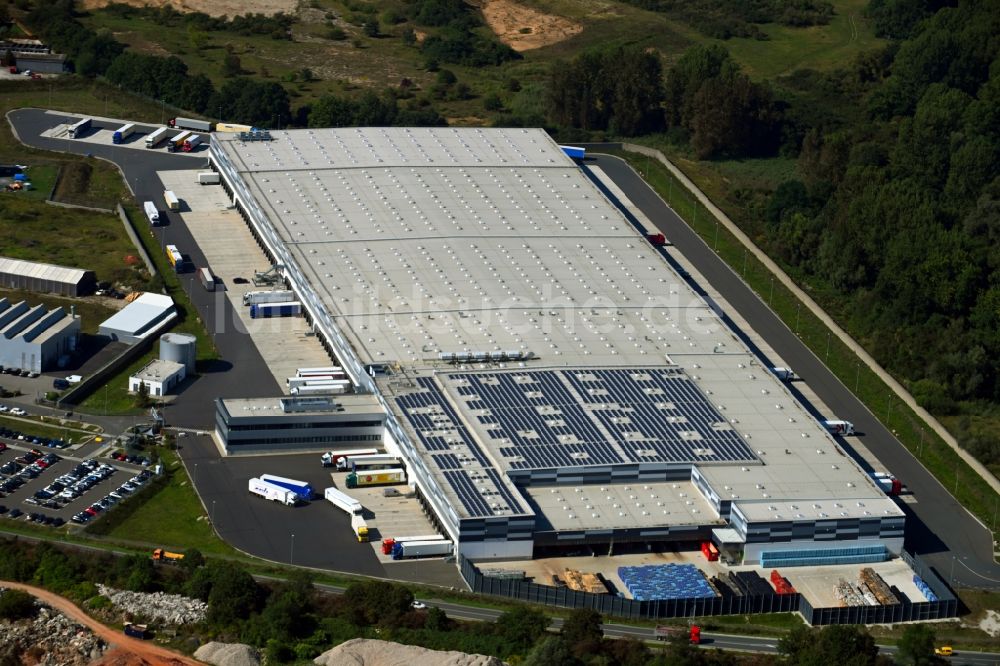 Eggolsheim aus der Vogelperspektive: Gebäudekomplex und Logistikzentrum auf dem Gelände der LIDL Vertriebs GmbH in Eggolsheim im Bundesland Bayern, Deutschland