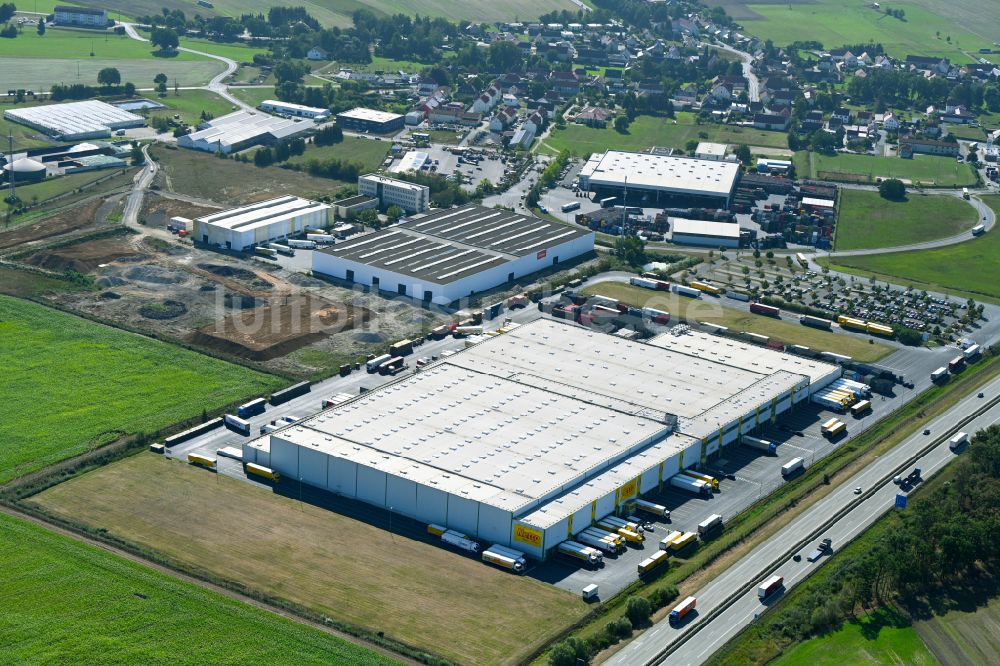 Luftbild Thiendorf - Gebäudekomplex und Logistikzentrum auf dem Gelände Netto Zentrallager in Thiendorf im Bundesland Sachsen, Deutschland