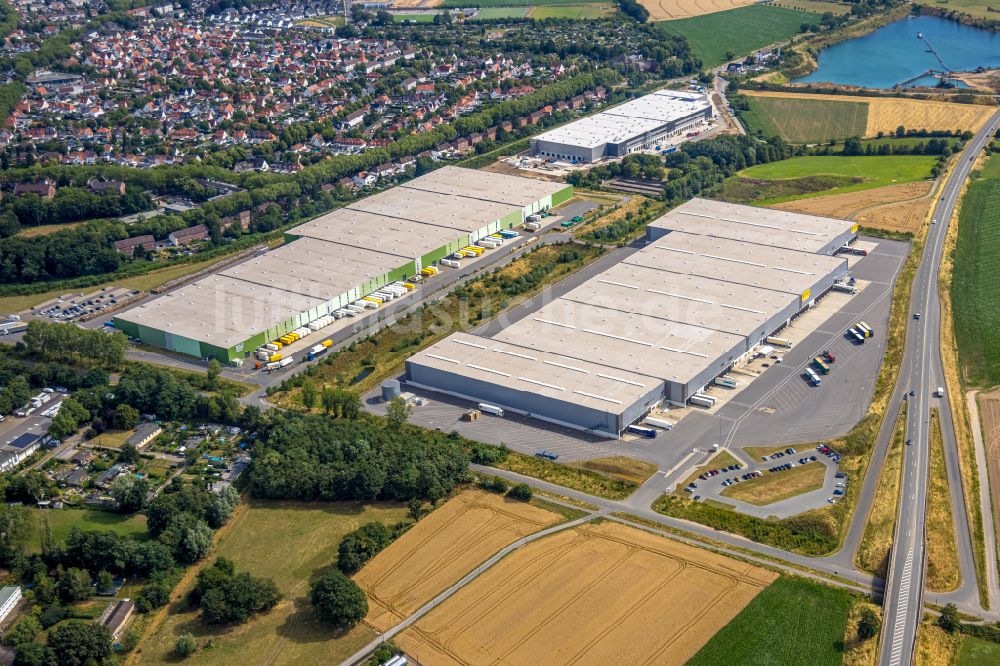 Luftbild Kamp-Lintfort - Gebäudekomplex und Logistikzentrum auf dem Gelände an der Norddeutschlandstraße im Ortsteil Niersenbruch in Kamp-Lintfort im Bundesland Nordrhein-Westfalen, Deutschland