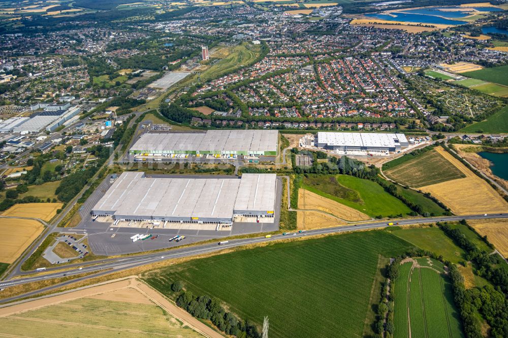 Luftaufnahme Kamp-Lintfort - Gebäudekomplex und Logistikzentrum auf dem Gelände an der Norddeutschlandstraße im Ortsteil Niersenbruch in Kamp-Lintfort im Bundesland Nordrhein-Westfalen, Deutschland