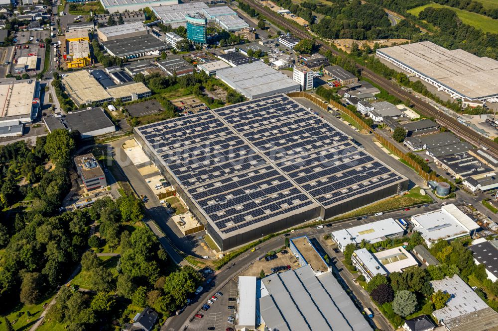 Luftaufnahme Schwelm - Gebäudekomplex und Logistikzentrum auf dem Gelände in Schwelm im Bundesland Nordrhein-Westfalen, Deutschland