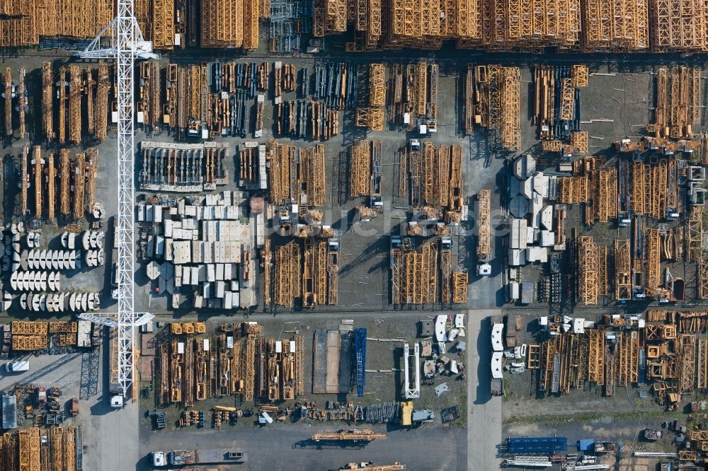 Bergheim aus der Vogelperspektive: Gebäudekomplex und Logistikzentrum auf dem Gelände der WASEL GmbH im Ortsteil Paffendorf in Bergheim im Bundesland Nordrhein-Westfalen, Deutschland