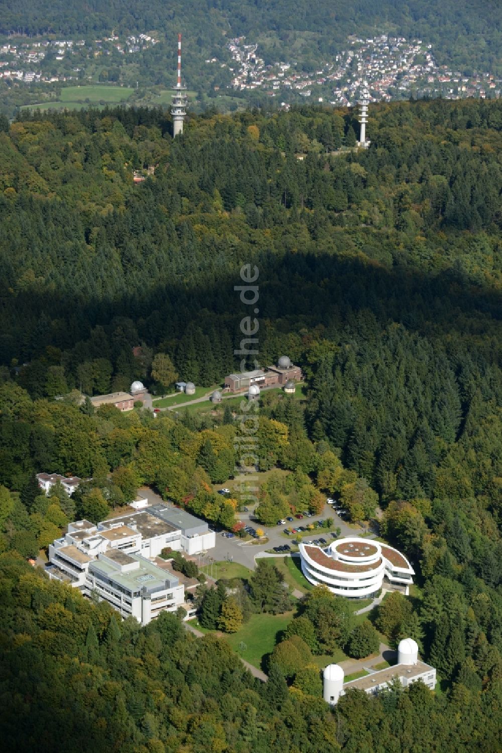 Luftaufnahme Heidelberg - Gebäudekomplex des Max-Planck-Institut für Astronomie in Heidelberg im Bundesland Baden-Württemberg