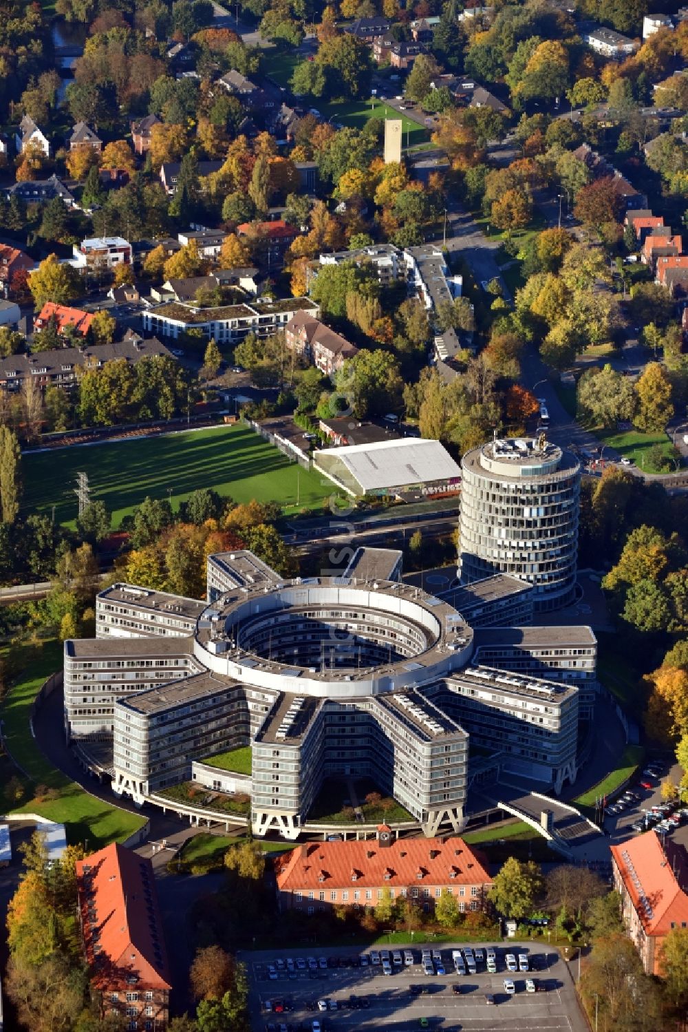 Luftaufnahme Hamburg - Gebäudekomplex der Polizei - Polizeipräsidium in Hamburg, Deutschland