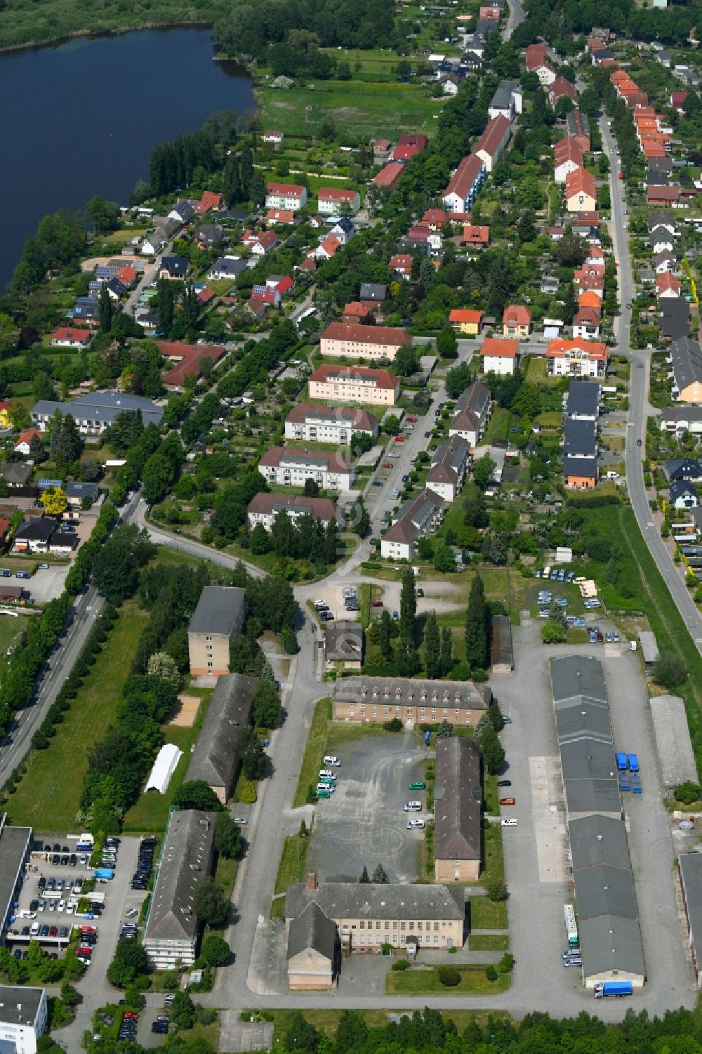 Schwerin aus der Vogelperspektive: Gebäudekomplex der Polizei in Schwerin im Bundesland Mecklenburg-Vorpommern, Deutschland