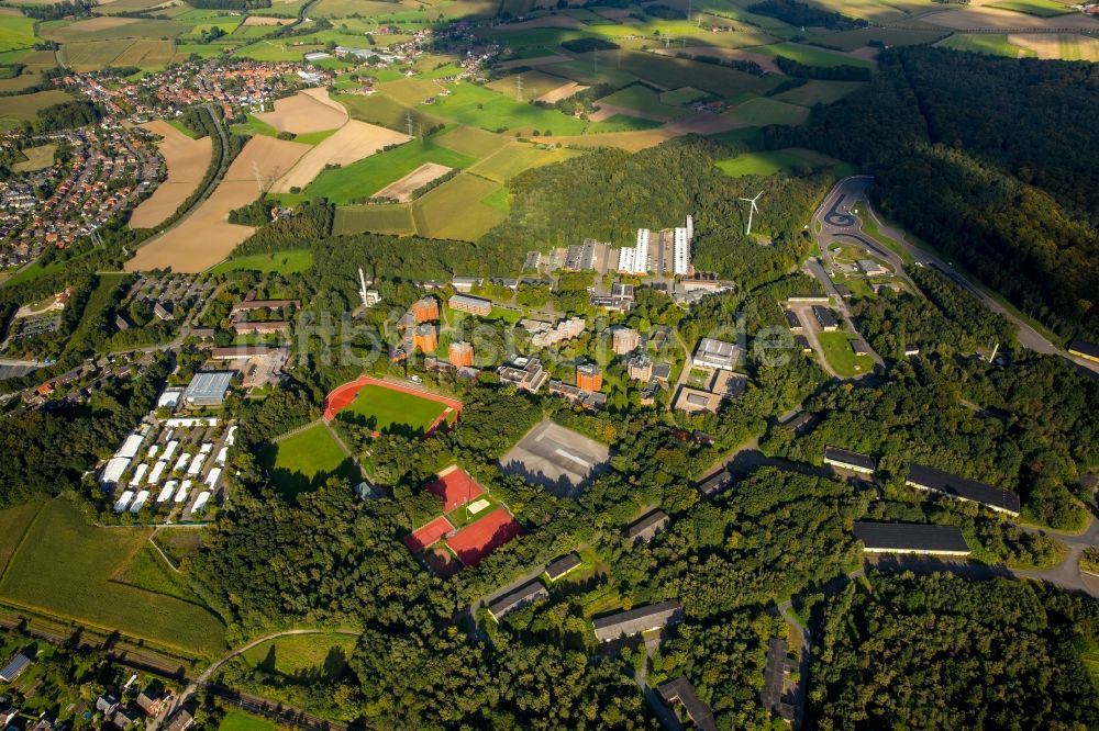 Luftaufnahme Selm - Gebäudekomplex der Polizeischule LAFP NRW in Selm im Bundesland Nordrhein-Westfalen