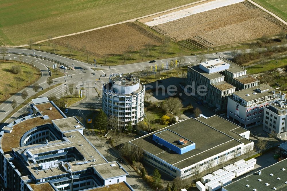 Luftbild Leinfelden-Echterdingen - Gebäudekomplex Presse- und Medienhauses bit-Verlag am Fasanenweg in Leinfelden-Echterdingen im Bundesland Baden-Württemberg, Deutschland