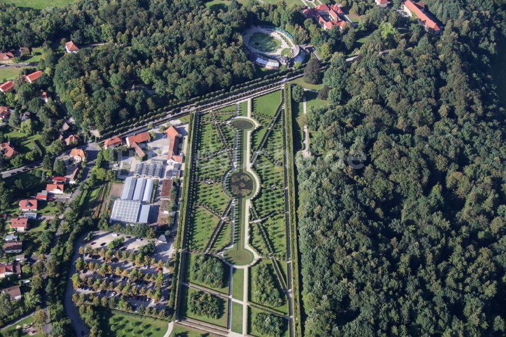 Luftbild Bayreuth - Gebäudekomplex der Schloss- und Parkanlage Eremitage in Bayreuth im Bundesland Bayern