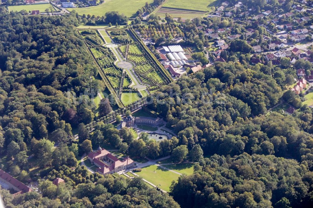 Bayreuth aus der Vogelperspektive: Gebäudekomplex der Schloss- und Parkanlage Eremitage in Bayreuth im Bundesland Bayern