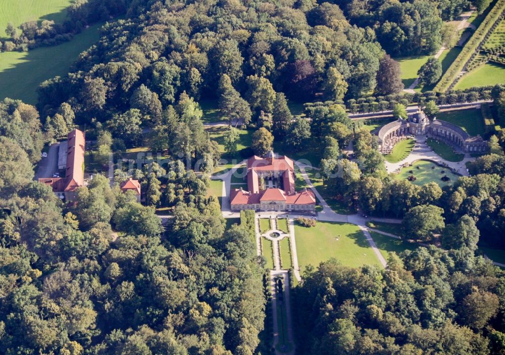 Luftbild Bayreuth - Gebäudekomplex der Schloss- und Parkanlage Eremitage in Bayreuth im Bundesland Bayern