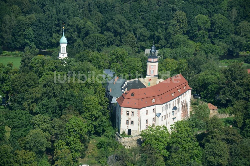 Luftbild Wolkenburg - Gebäudekomplex des Schloß Wolkenburg in Wolkenburg im Bundesland Sachsen