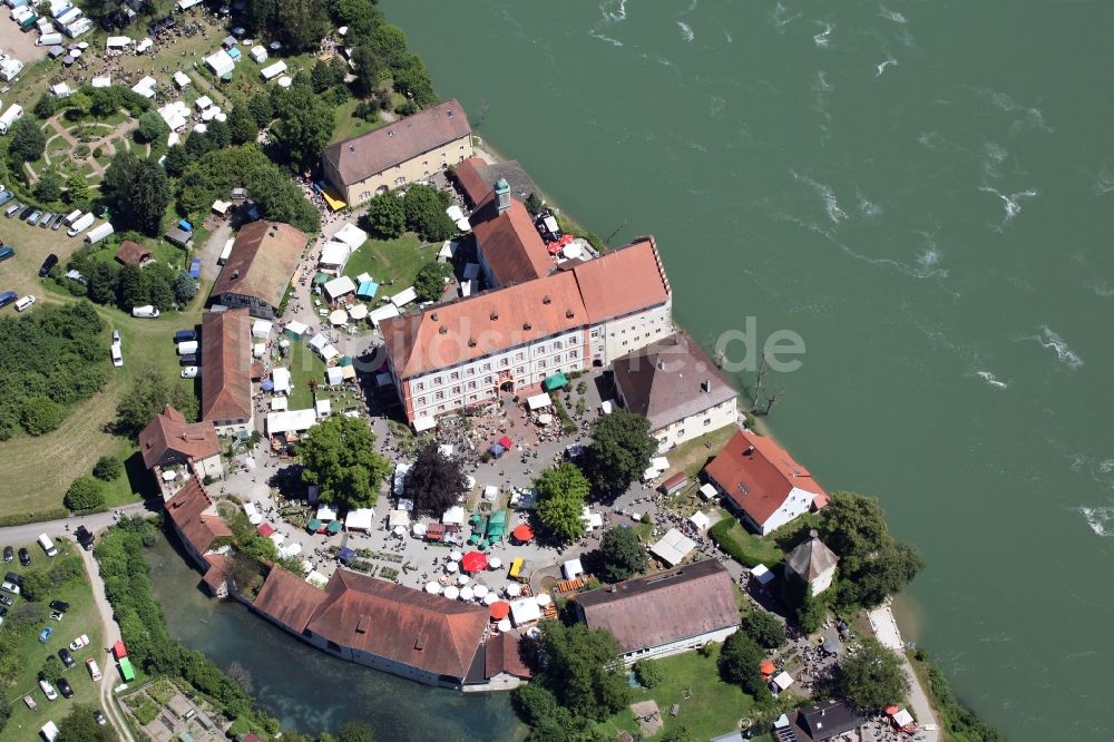 Rheinfelden (Baden) von oben - Gebäudekomplex und Schloßpark von Schloß Beuggen in Rheinfelden (Baden) im Bundesland Baden-Württemberg