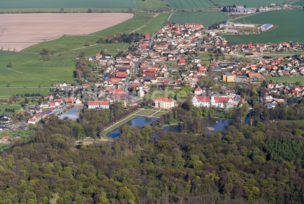 Luftbild Großenhain - Gebäudekomplex im Schloßpark von Schloss und Palais Zabeltitz in Großenhain im Bundesland Sachsen