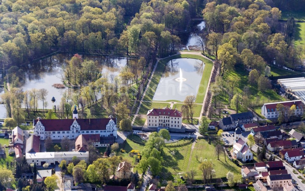 Luftbild Großenhain - Gebäudekomplex im Schloßpark von Schloss und Palais Zabeltitz in Großenhain im Bundesland Sachsen