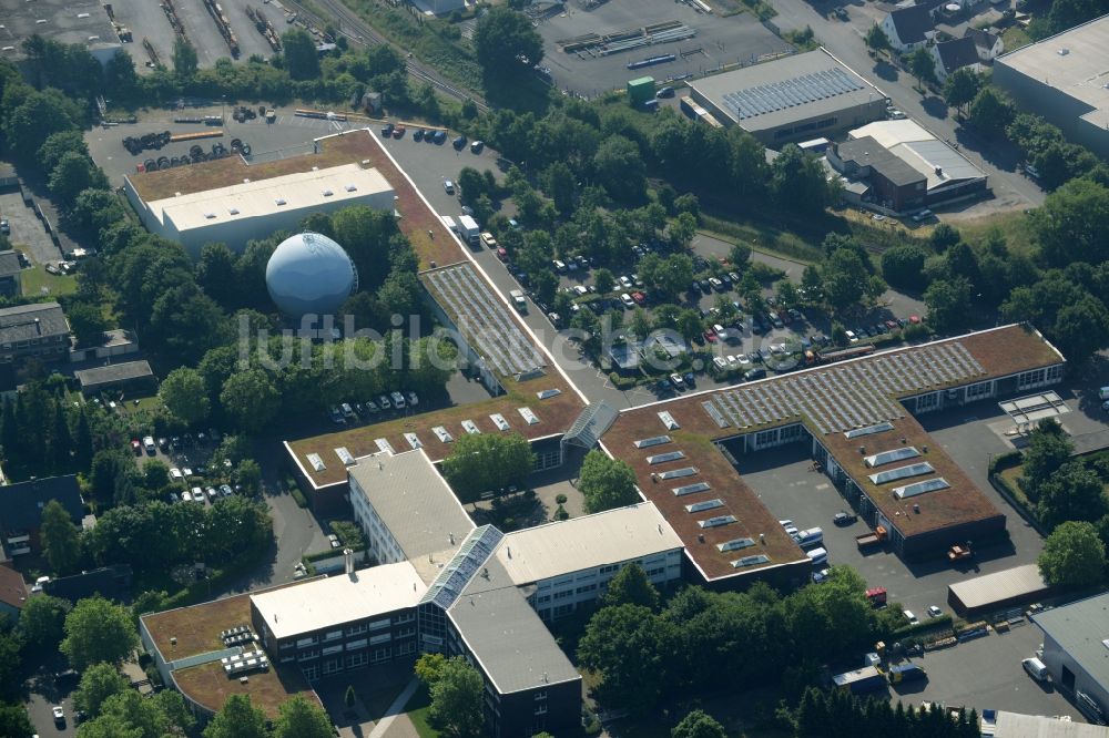 Gütersloh von oben - Gebäudekomplex der Stadtwerke Gütersloh im Stadtteil Nordhorn in Gütersloh im Bundesland Nordrhein-Westfalen