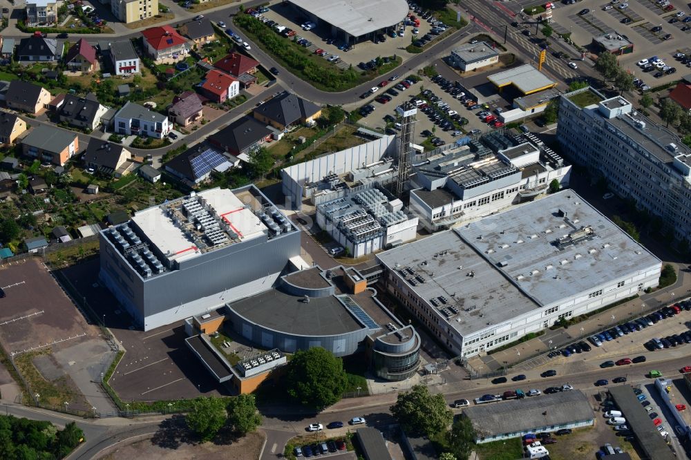 Luftaufnahme Magdeburg - Gebäudekomplex der T-Systems International GmbH an der Lübecker Straße in der Neuen Neustadt in Magdeburg im Bundesland Sachsen-Anhalt