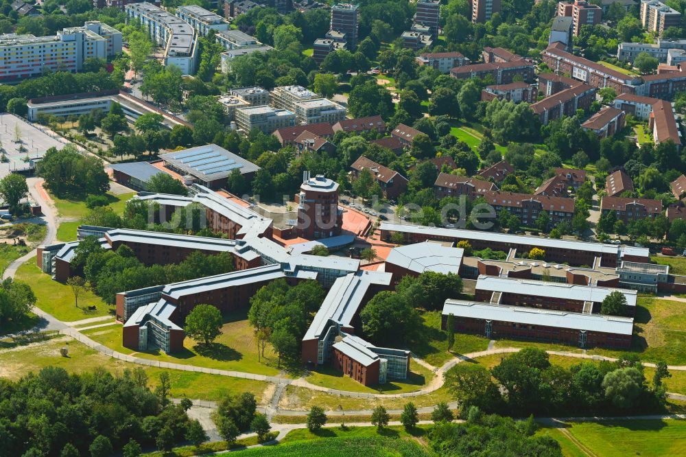 Luftaufnahme Münster - Gebäudekomplex des Weiterbildungs- und Bildungszentrums Bildungs- und Wissenschaftszentrum der Bundesfinanzverwaltung in Münster im Bundesland Nordrhein-Westfalen, Deutschland