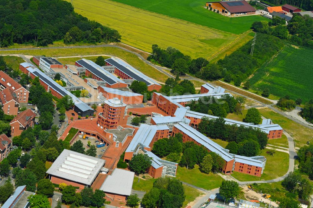 Münster aus der Vogelperspektive: Gebäudekomplex des Weiterbildungs- und Bildungszentrums Bildungs- und Wissenschaftszentrum der Bundesfinanzverwaltung in Münster im Bundesland Nordrhein-Westfalen, Deutschland