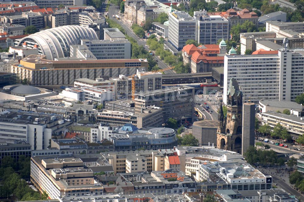 Berlin aus der Vogelperspektive: Gedächtniskirche am Breitscheidplatz