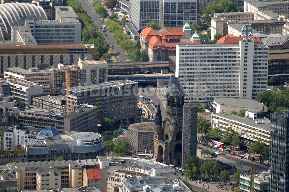 Luftaufnahme Berlin - Gedächtniskirche am Breitscheidplatz