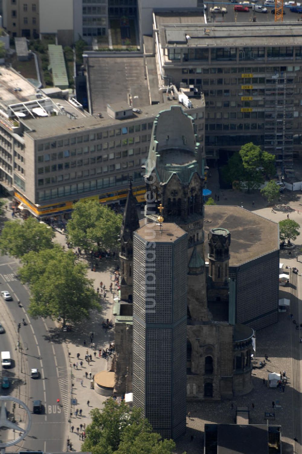 Berlin aus der Vogelperspektive: Gedächtniskirche am Breitscheidplatz