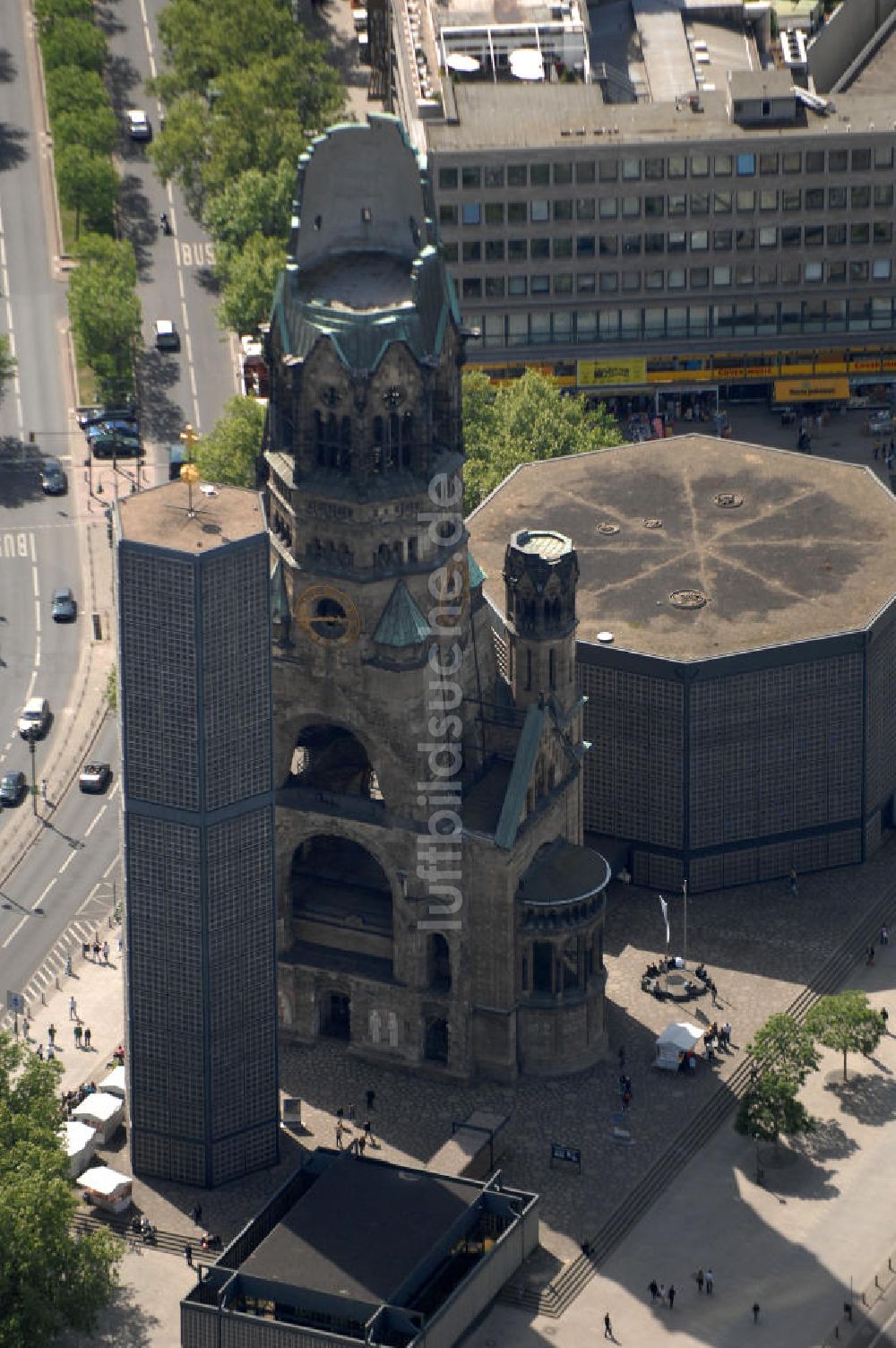 Berlin aus der Vogelperspektive: Gedächtniskirche am Breitscheidplatz