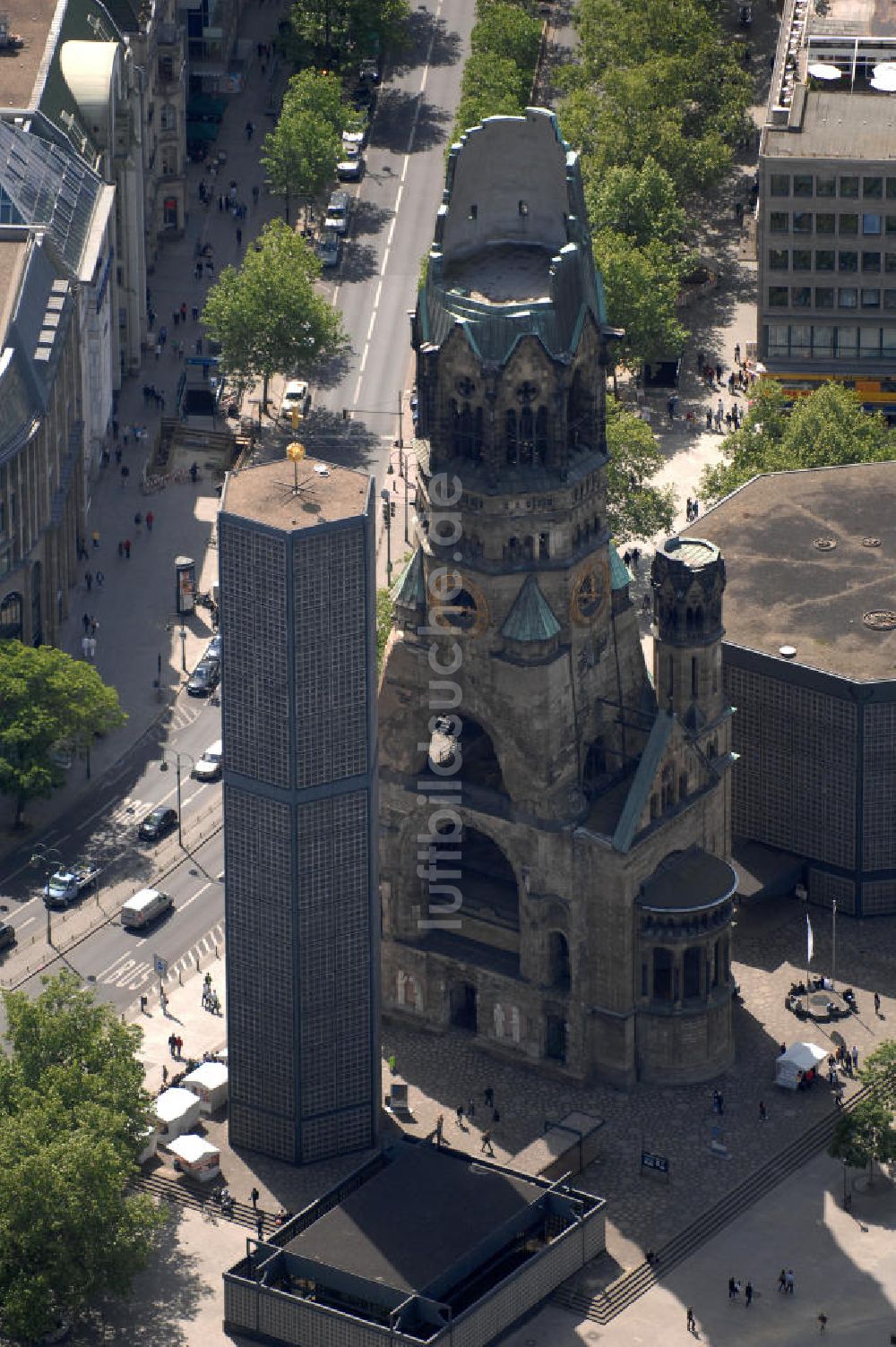 Luftbild Berlin - Gedächtniskirche am Breitscheidplatz