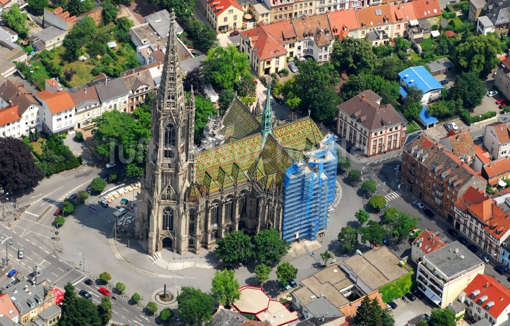 Luftaufnahme Speyer - Gedächtniskirche der Protestation in Speyer im Bundesland Rheinland-Pfalz