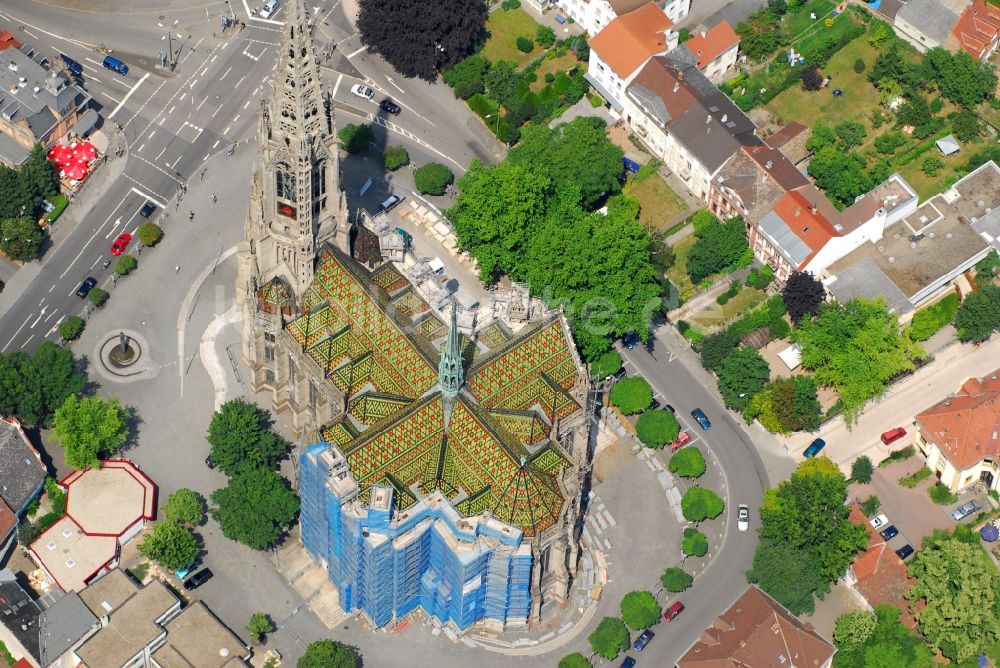 Speyer aus der Vogelperspektive: Gedächtniskirche der Protestation in Speyer im Bundesland Rheinland-Pfalz