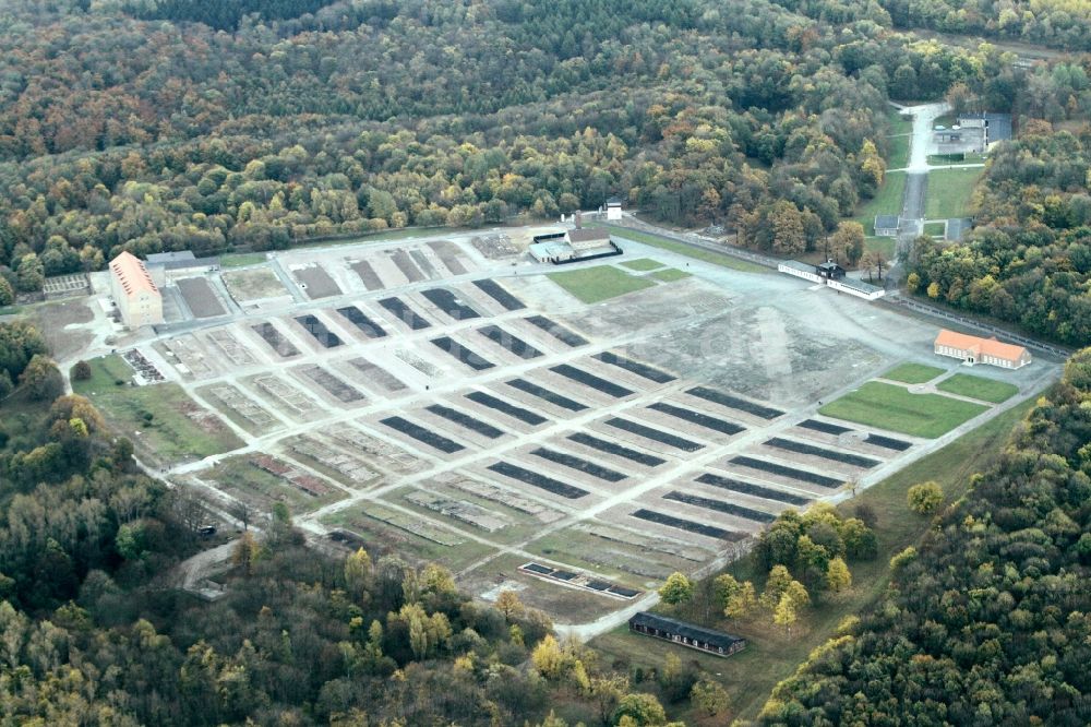 Weimar von oben - Gedenkstätte KZ Buchenwald auf dem Ettersberg bei Weimar in Thüringen