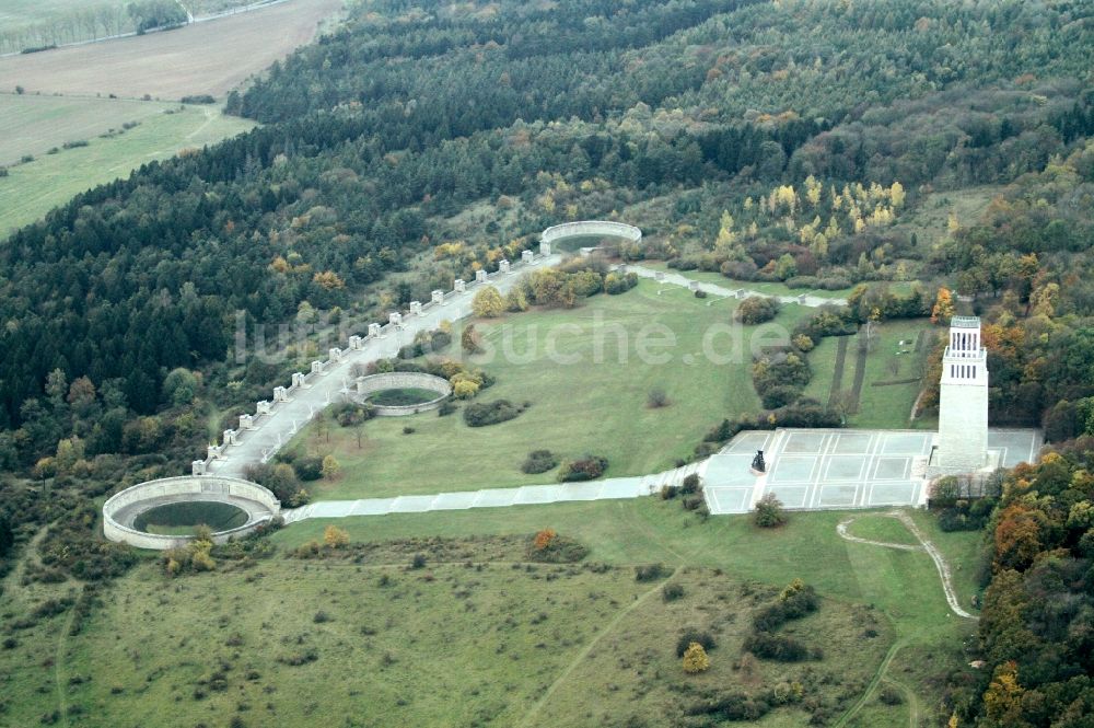 Weimar aus der Vogelperspektive: Gedenkstätte KZ Buchenwald auf dem Ettersberg bei Weimar in Thüringen