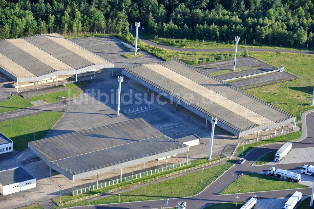 MARIENBORN von oben - Gedenkstätte Deutsche Teilung Marienborn an der Autobahn