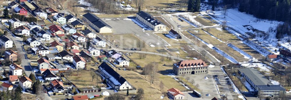 Luftaufnahme Flossenbürg - Gedenkstätte des Konzentrationslager Flossenbürg ( KZ Flossenbürg) im Oberpfälzer Wald in Bayern