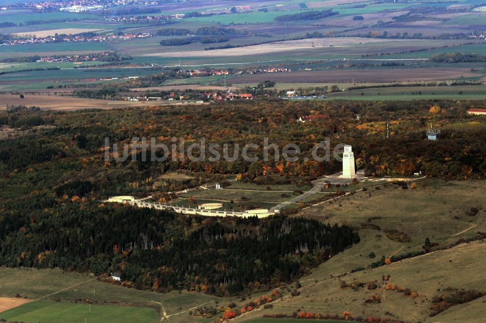 Weimar von oben - Gedenkstätte des Konzentrationslagers Buchenwald in Weimar in Thüringen