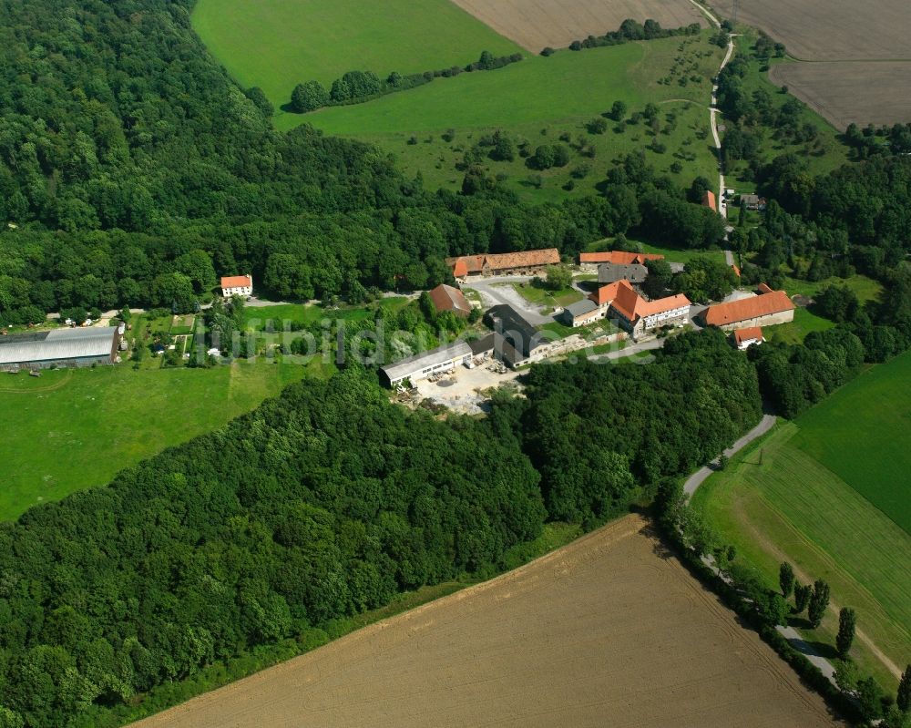 Anrode aus der Vogelperspektive: Gehöft und Bauernhof in Anrode im Bundesland Thüringen, Deutschland