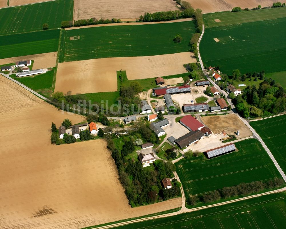 Büchling von oben - Gehöft und Bauernhof in Büchling im Bundesland Bayern, Deutschland