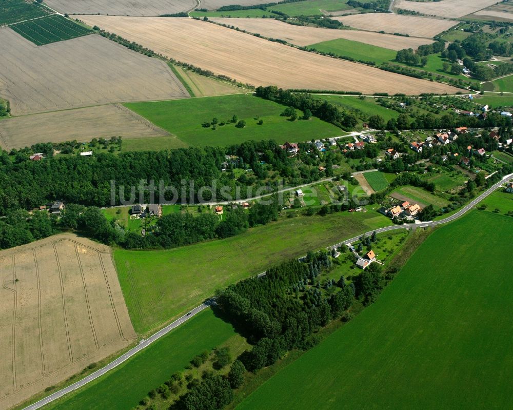 Bickenriede von oben - Gehöft und Bauernhof in Bickenriede im Bundesland Thüringen, Deutschland