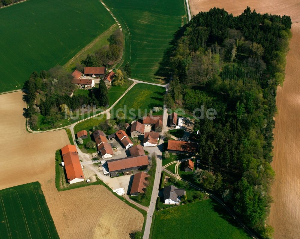 Gaishauben von oben - Gehöft und Bauernhof in Gaishauben im Bundesland Bayern, Deutschland