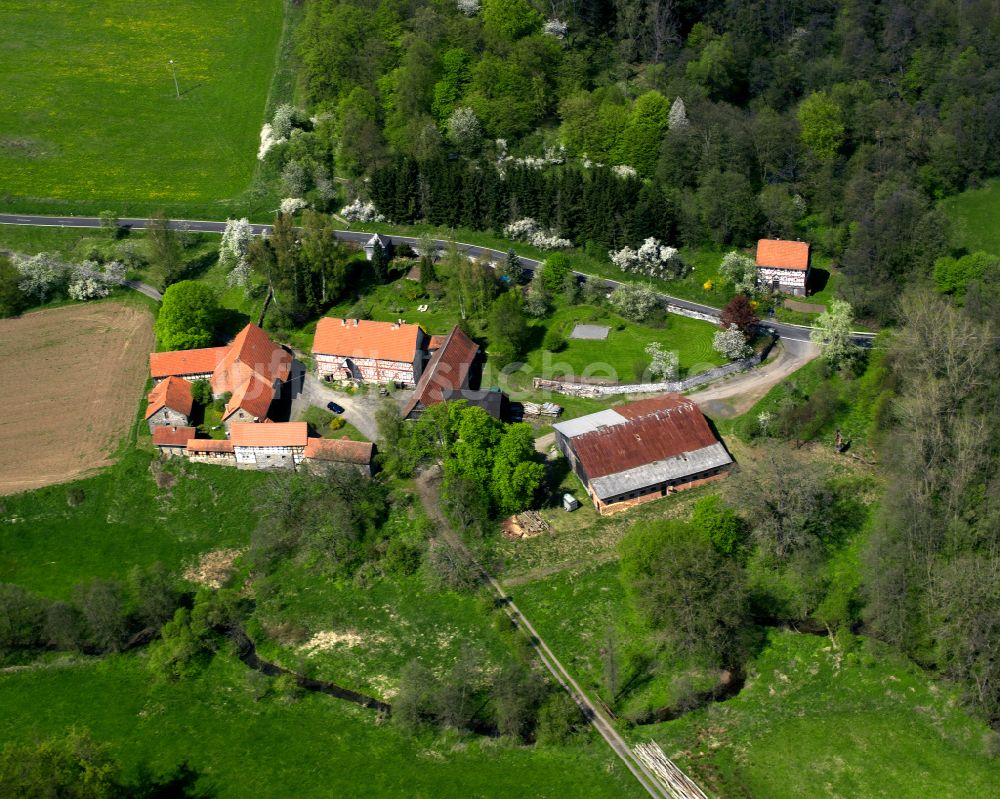 Luftaufnahme Grünberg - Gehöft und Bauernhof in Grünberg im Bundesland Hessen, Deutschland