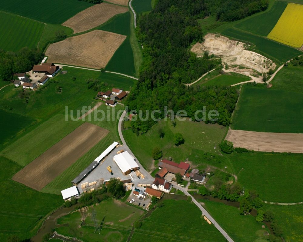 Holzham aus der Vogelperspektive: Gehöft und Bauernhof in Holzham im Bundesland Bayern, Deutschland