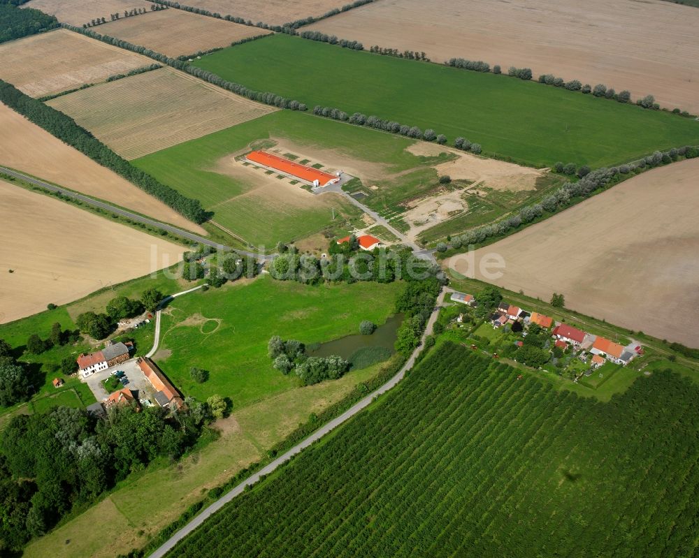 Luftaufnahme Mühlhausen/Thüringen - Gehöft und Bauernhof in Mühlhausen im Bundesland Thüringen, Deutschland