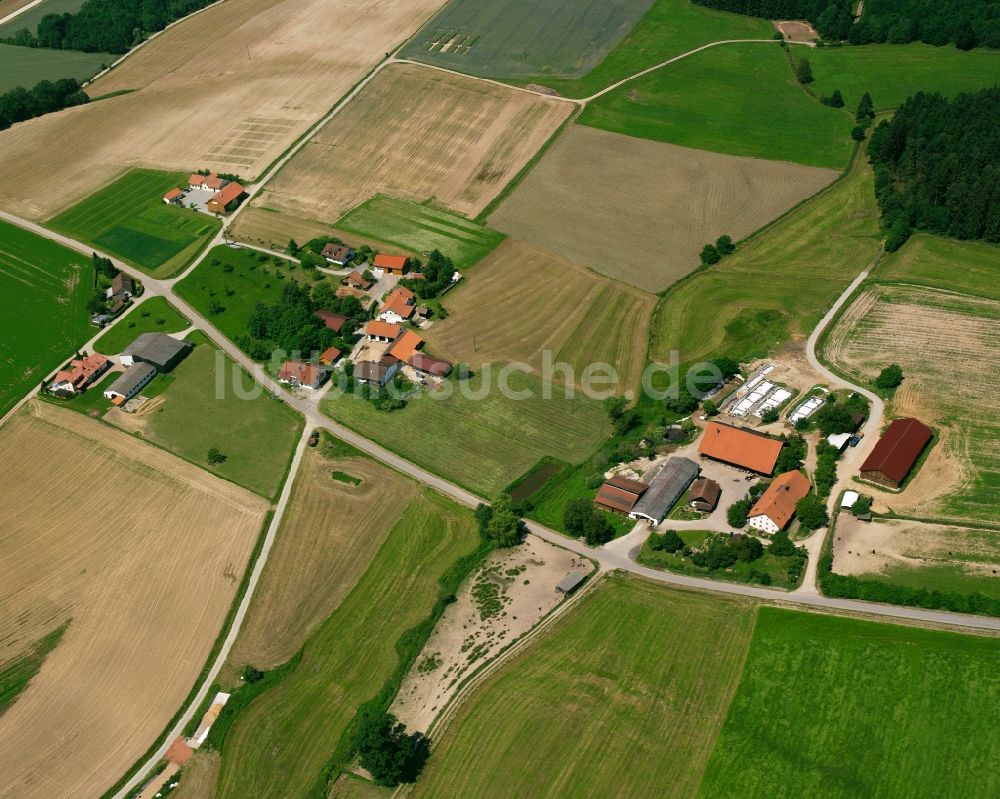 Luftbild Oberniedersteinach - Gehöft und Bauernhof in Oberniedersteinach im Bundesland Bayern, Deutschland