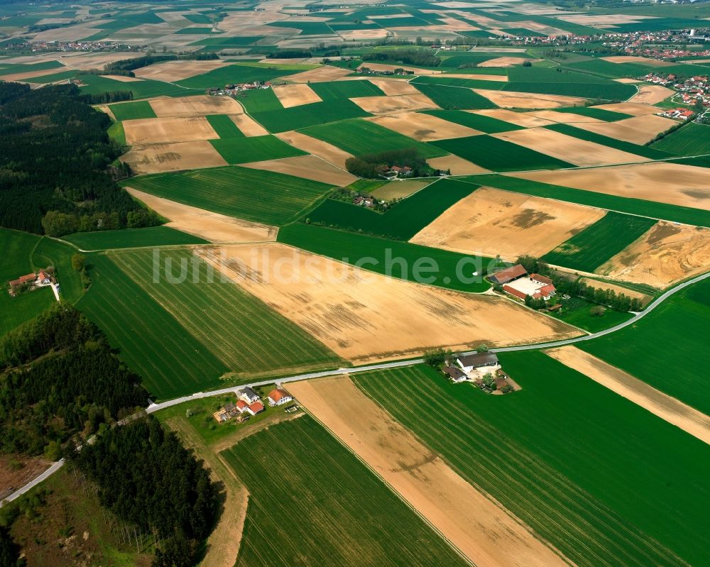 Oberpiebing von oben - Gehöft und Bauernhof in Oberpiebing im Bundesland Bayern, Deutschland