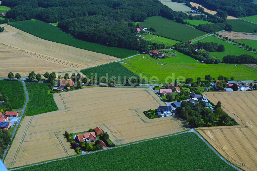 Versmold von oben - Gehöft und Bauernhof in Versmold im Bundesland Nordrhein-Westfalen, Deutschland