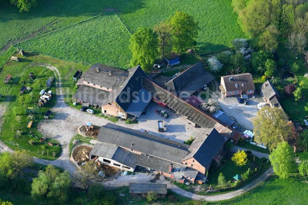 Luftbild Schnega - Gehöft eines Bauernhofes Biolandhof Cordts in Schnega im Bundesland Niedersachsen, Deutschland