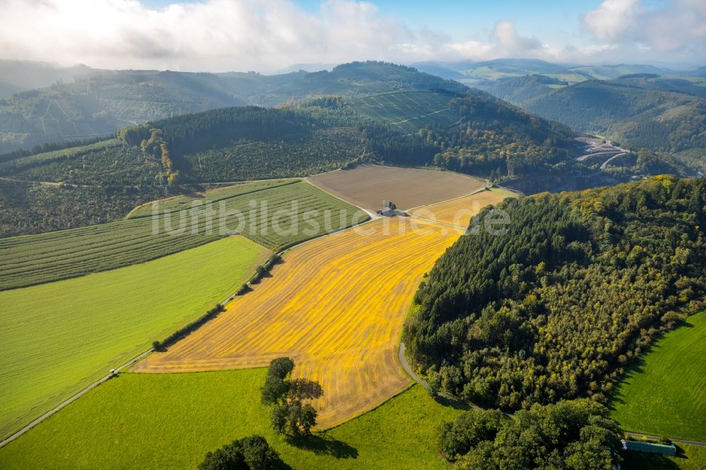 Luftaufnahme Meschede - Gehöft eines Bauernhofes am Mescheder Weg in Meschede im Bundesland Nordrhein-Westfalen, Deutschland